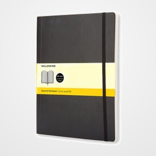 CUADERNO MOLESKINE CLASICO TAPA BLANDA 19x25 192h 70gr. CUADRICULADA con GOMA NEGRA