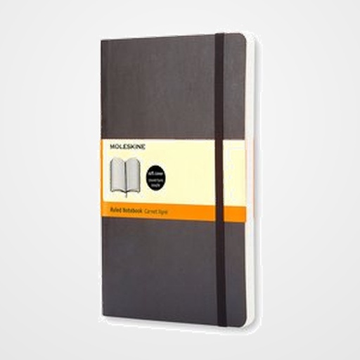 CUADERNO MOLESKINE CLASICO TAPA BLANDA 9x14 192h 70gr. HORIZONTAL con GOMA NEGRA