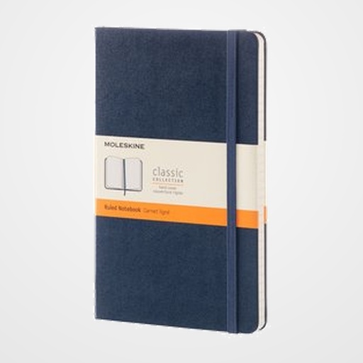 CUADERNO MOLESKINE CLASICO TAPA DURA 13x21 240h 70gr. HORIZONTAL con GOMA AZUL