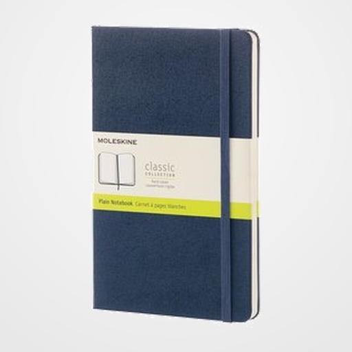 CUADERNO MOLESKINE CLASICO TAPA DURA 13x21 240h 70gr. LISA con GOMA AZUL