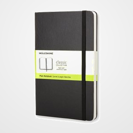 CUADERNO MOLESKINE CLASICO TAPA DURA 13x21 240h 70gr. LISA con GOMA NEGRA