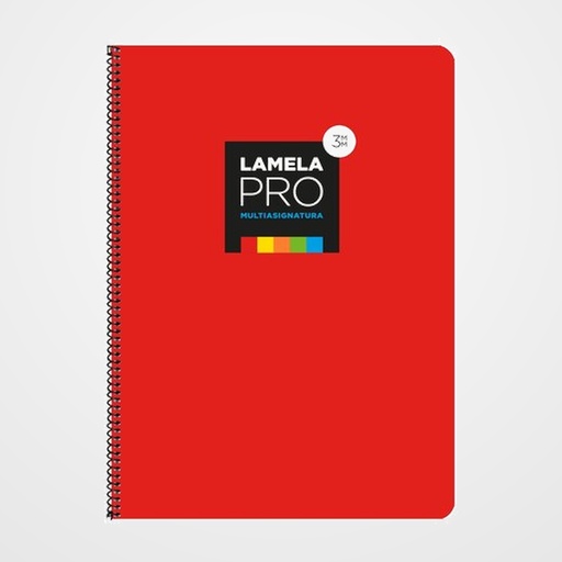 LAMELA BLOC tapa EXTRA DURA Fº 100h CUADROVIA 3 mm ROJO (5 colores en banda)