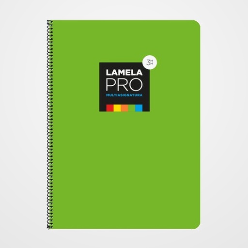 LAMELA BLOC tapa EXTRA DURA Fº 100h CUADROVIA 3 mm VERDE (5 colores en banda)