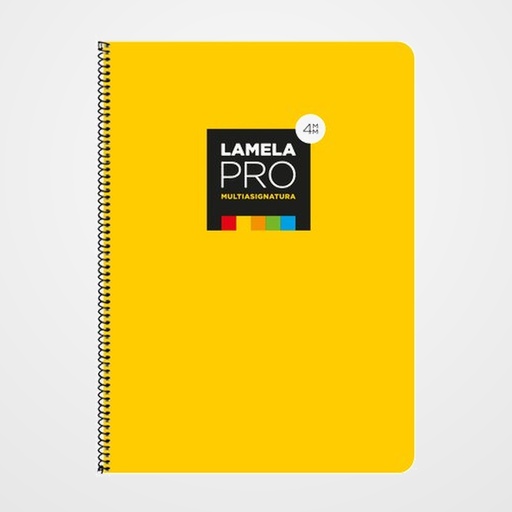 LAMELA BLOC tapa EXTRA DURA Fº 100h CUADROVIA 4 mm AMARILLO (5 colores en banda)