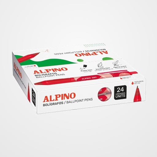 BOLIGRAFO ALPINO DOT UNICOLOR 1mm  ROJO CAJA de 24