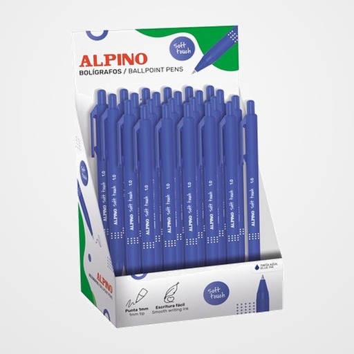 BOLIGRAFO ALPINO SOFT TOUCH 1mm  EXPOSITOR de 24