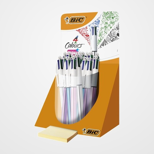 BOLIGRAFO de 4 COLORES BIC SHINE EXPOSITOR de 20