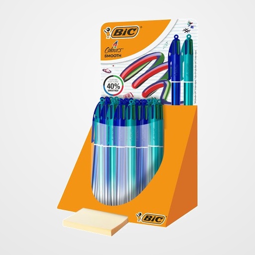 BOLIGRAFO de 4 COLORES BIC SMOOTH GRADIENT EXPOSITOR de 30