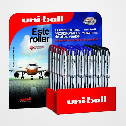 ROLLER T.LIQ. UNI-BALL VISION ELITE 0,8 (UB-200)  COLORES BASICOS EXPOSITOR DE 36