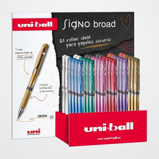 ROLLER GEL UNI-BALL SIGNO BROAD 1,0 (UM-153)  EXPOSITOR de 36