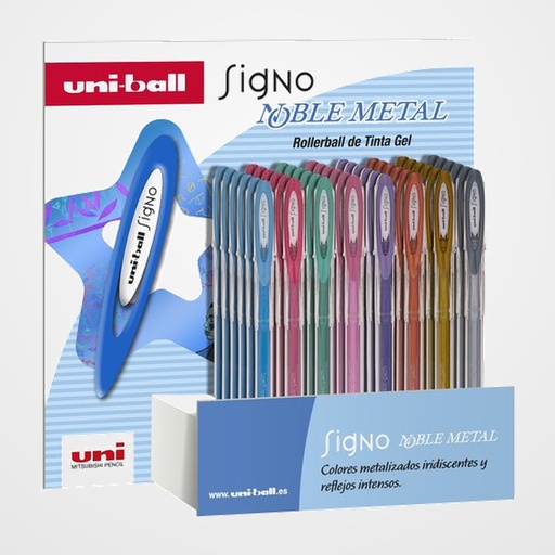 ROLLER GEL UNI-BALL SIGNO NOBLE METAL 1,0 (UM-120 NM)  EXPOSITOR de 48