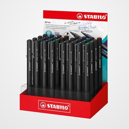 ROTULADOR FIBRA STABILO D!VER EXPOSITOR de 32