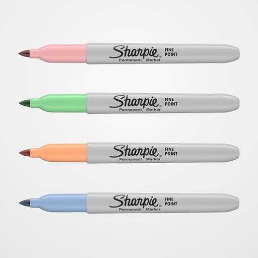 ROTULADOR PERMANENTE SHARPIE FINE SURTIDO PASTEL BLISTER de 4 (Mint, Peach, Sky, Electric Pink)