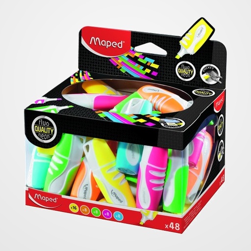 MARCADOR FLUOR MAPED FLUO PEPS SOFT MINI EXPOSITOR de 48