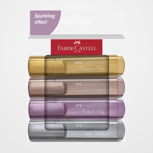MARCADOR FLUOR FABER-CASTELL TEXTLINER 1546 METALICO estuche de 4