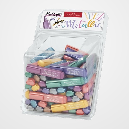 MARCADOR FLUOR FABER-CASTELL TEXTLINER 1546 METALICO SURTIDO EXPOSITOR de 100
