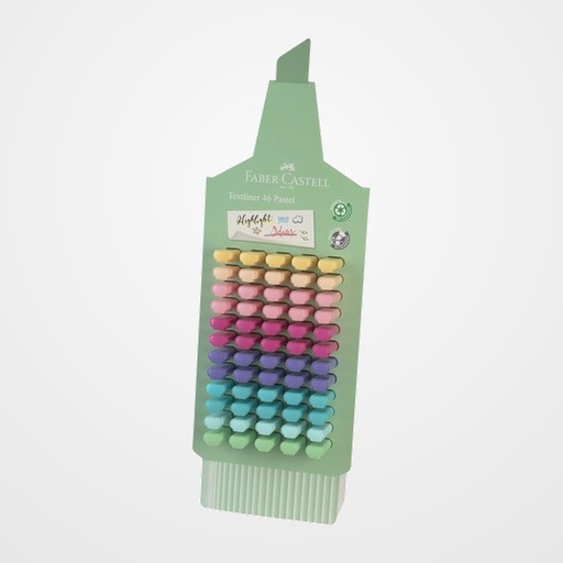 MARCADOR FLUOR FABER-CASTELL TEXTLINER 1546 PASTEL EXPOSITOR DE 60