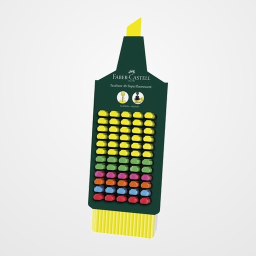 MARCADOR FLUOR FABER-CASTELL TEXTLINER 48 EXPOSITOR de  60