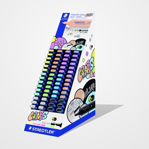 MARCADOR FLUOR STAEDTLER 364 TEXTSURFER CLASSIC PASTEL&VINTAGE  EXPOSITOR de 60