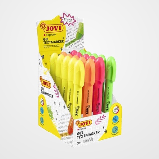MARCADOR FLUOR GEL JOVI EXPOSITOR de 20 (4 colores)