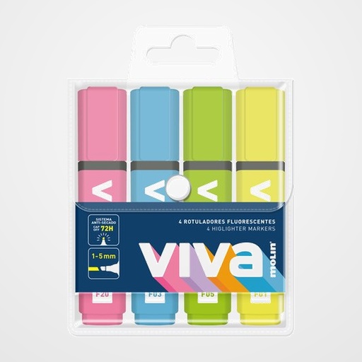 MARCADOR FLUOR MOLIN de 4 COLORES