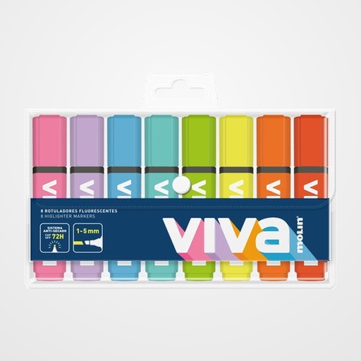MARCADOR FLUOR MOLIN de 8 COLORES