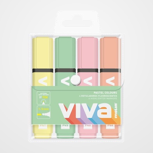 MARCADOR FLUOR MOLIN PASTEL BOLSA DE 4 COLORES