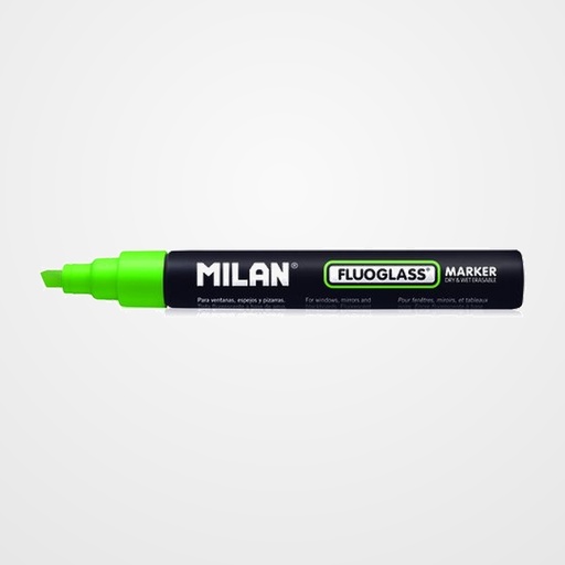 MARCADOR PIZARRA CRISTAL MILAN FLUOGLASS BISELADO  VERDE
