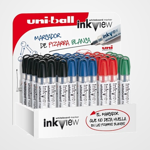 MARCADOR PIZARRA UNI-BALL INKVIEW (PWB-202) CONICO EXPOSITOR DE 36
