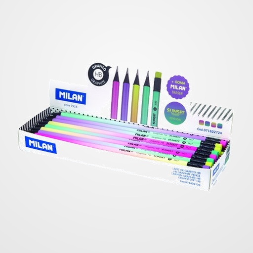 LAPIZ de GRAFITO MILAN HB SERIE SUNSET CAJA de 24