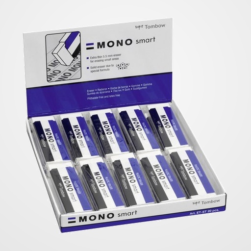 GOMA de BORRAR TOMBOW MONO SMART 9g CAJA DE 20