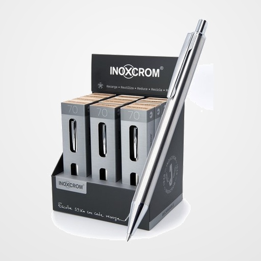 BOLIGRAFO INOXCROM INOX-70 EXPOSITOR DE 12