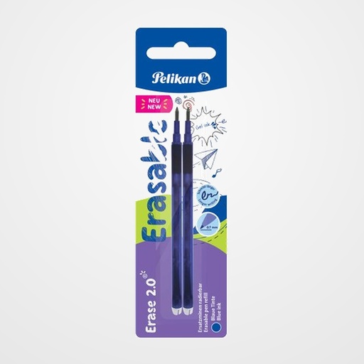RECAMBIO PELIKAN ERASE 2.0 AZUL BLISTER de 2 (9585001)