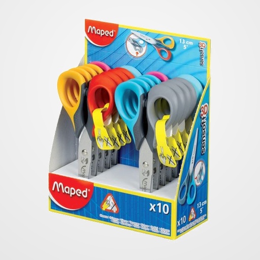 TIJERAS MAPED SENSOFT 3D 13 cm. para ZURDOS EXPOSITOR de 10