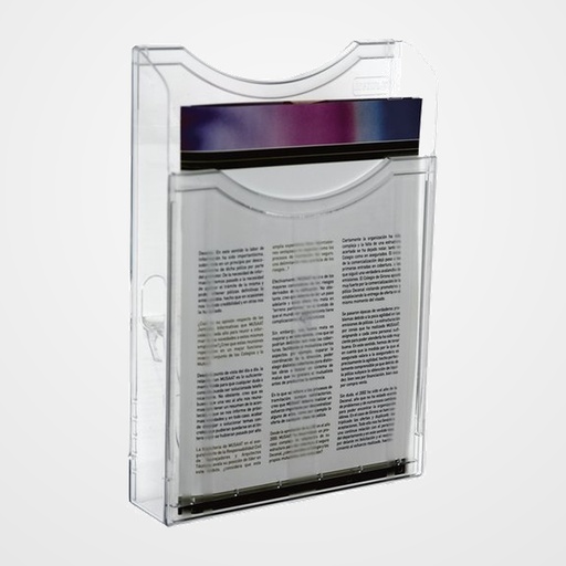 SOPORTE MURAL DE 1 BANDEJA A4 ARCHIVO 2000 ARCHIPLAY ANTIMICROBIANO SANITIZED CRISTAL TRANSP.