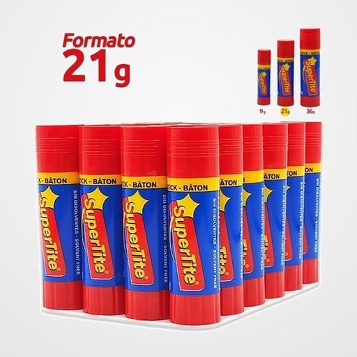 BARRA de PEGAMENTO SUPERTITE 21g BANDEJA de 24