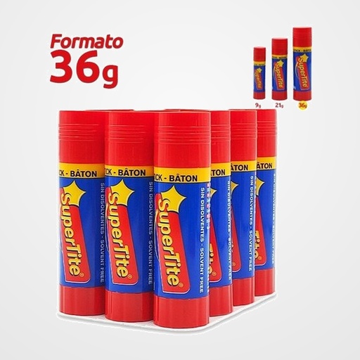 BARRA de PEGAMENTO SUPERTITE 36g BANDEJA de 12