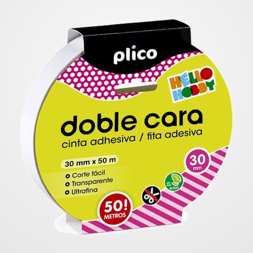 CINTA ADHESIVA DOBLE CARA PLICO rollo 30x50