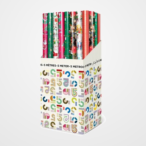 PAPEL de REGALO ROLLO TV 0,7x5 m (CAJA de 40) NAVIDAD