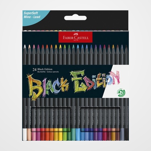 LAPICES de COLORES FABER-CASTELL BLACK EDITION ESTUCHE de 24