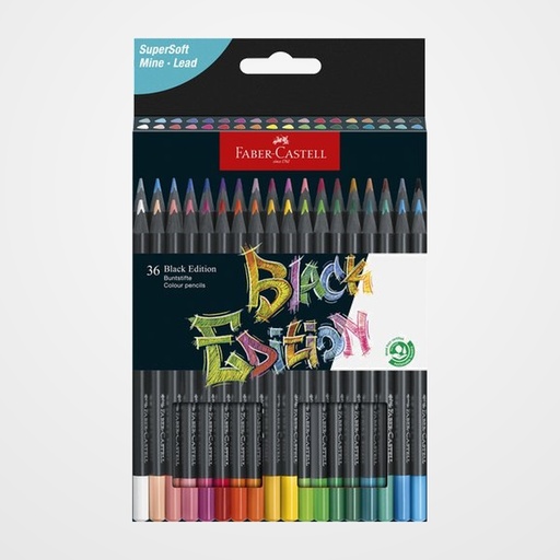 LAPICES de COLORES FABER-CASTELL BLACK EDITION ESTUCHE de 36