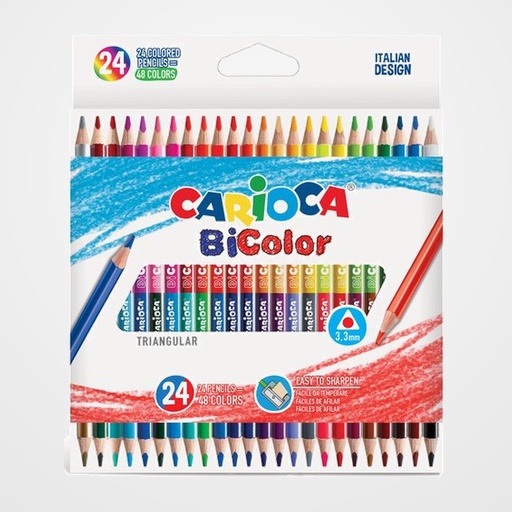 LAPICES CARIOCA BICOLOR TRIANGULAR CAJA de 24