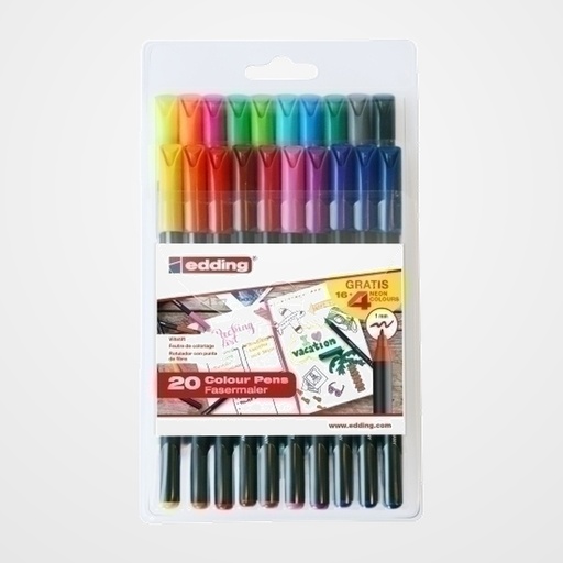 ROTULADOR FIBRA EDDING 1200 ESTUCHE de 20