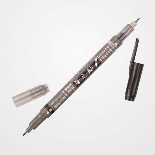 ROTULADOR TOMBOW CALIGRAFIA FUDENOSUKE TWIN DOBLE PUNTA NEGRO/GRIS