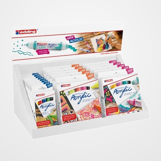 MARCADOR ACRYLIC EDDING SURTIDO EXPOSITOR de 18 (5x5000+8x5100+5x5400)