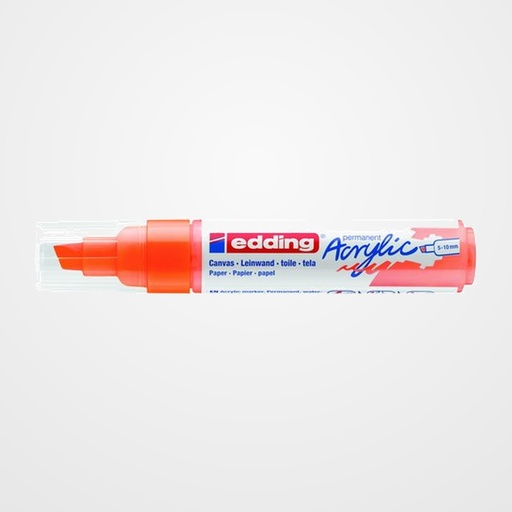 MARCADOR ACRYLIC EDDING 5000 BISELADO (5-10 mm) NARANJA NEON
