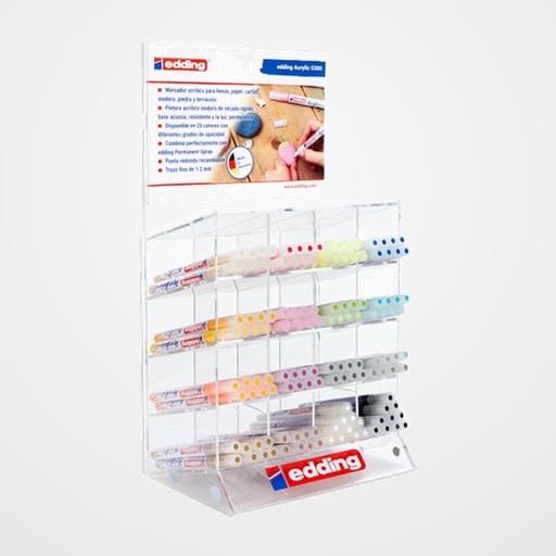 MARCADOR ACRYLIC EDDING 5300 CONICO (1-2 mm) EXPOSITOR de 132