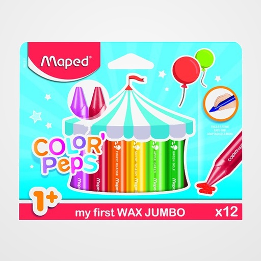 CERAS MAPED WAX JUMBO COLOR PEPS ESTUCHE DE 12
