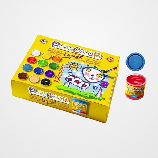 TEMPERA PLAYCOLOR LIQUID 40 ml (bote) ESTUCHE de  12
