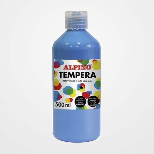 TEMPERA ALPINO LIQUIDA  500 ml (botella) AZUL CYAN
